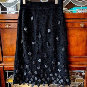 Moschino Black Midi Skirt with Silver Accents